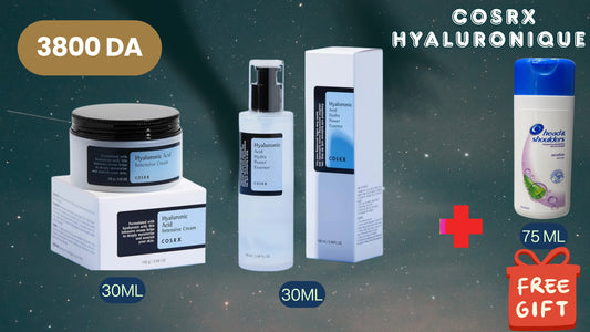 روتين البشرة الجافة -COSRX HYALURONIQUE- ROUTINE PEAU SECHE + 75ML SHAMPOING OFFERT